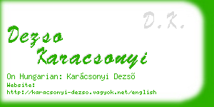 dezso karacsonyi business card